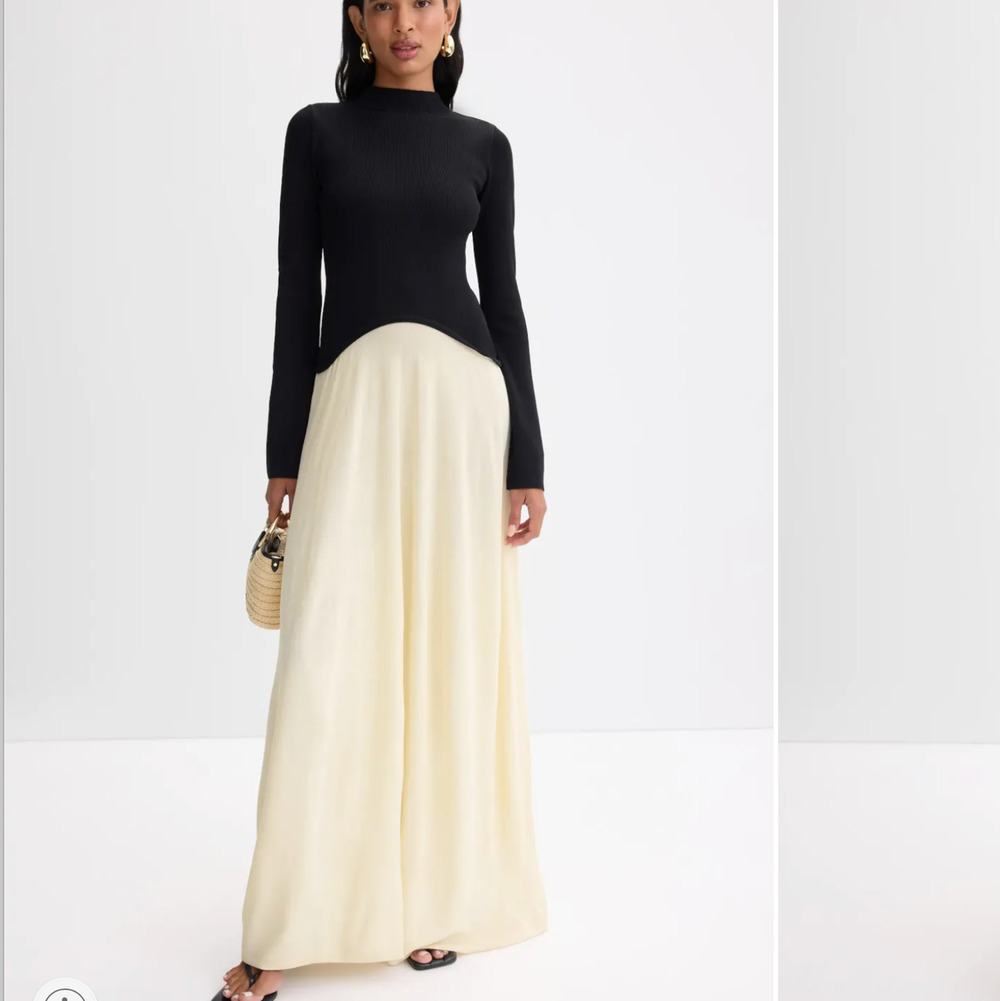 Solid & Striped Black White Knit Gown XS Drop Waist Quite Luxury Designer $448